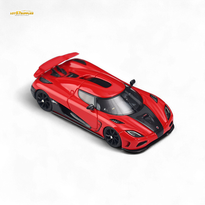 Red 1:64 scale Lot57Supplies Diecast Shop Agera R toy car, detailed miniature model with realistic features