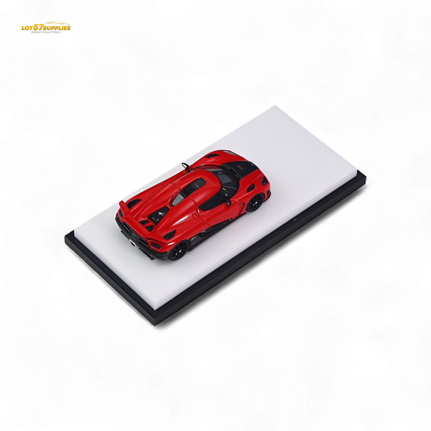Red 1:64 scale VMB Agera R diecast car from Lot57Supplies Diecast Shop, detailed model on a plain background.