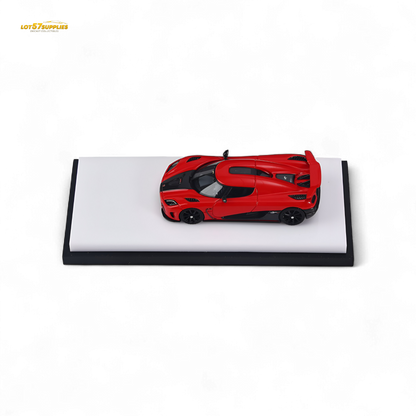 Red 1:64 scale Lot57Supplies Diecast Shop Agera R model car with detailed exterior and sleek design.