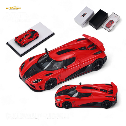 Red 1:64 scale VMB Agera R diecast model car by Lot57Supplies Diecast Shop, featuring detailed exterior and realistic design.