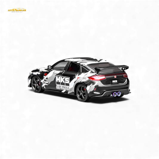 (Pre-Order) Motorhelix Civic Type R FL5 Black HKS 1:64 - Evergreen Kings