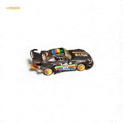 Matte black Porsche 993 diecast model with RWB and Apple livery, 1:64 scale from Lot57Supplies Diecast Shop.