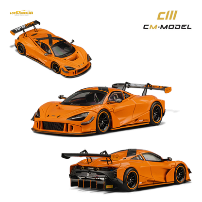 Pre-order McLaren 720S GT3X diecast model in Papaya Orange, 1:64 scale by Lot57Supplies Diecast Shop.