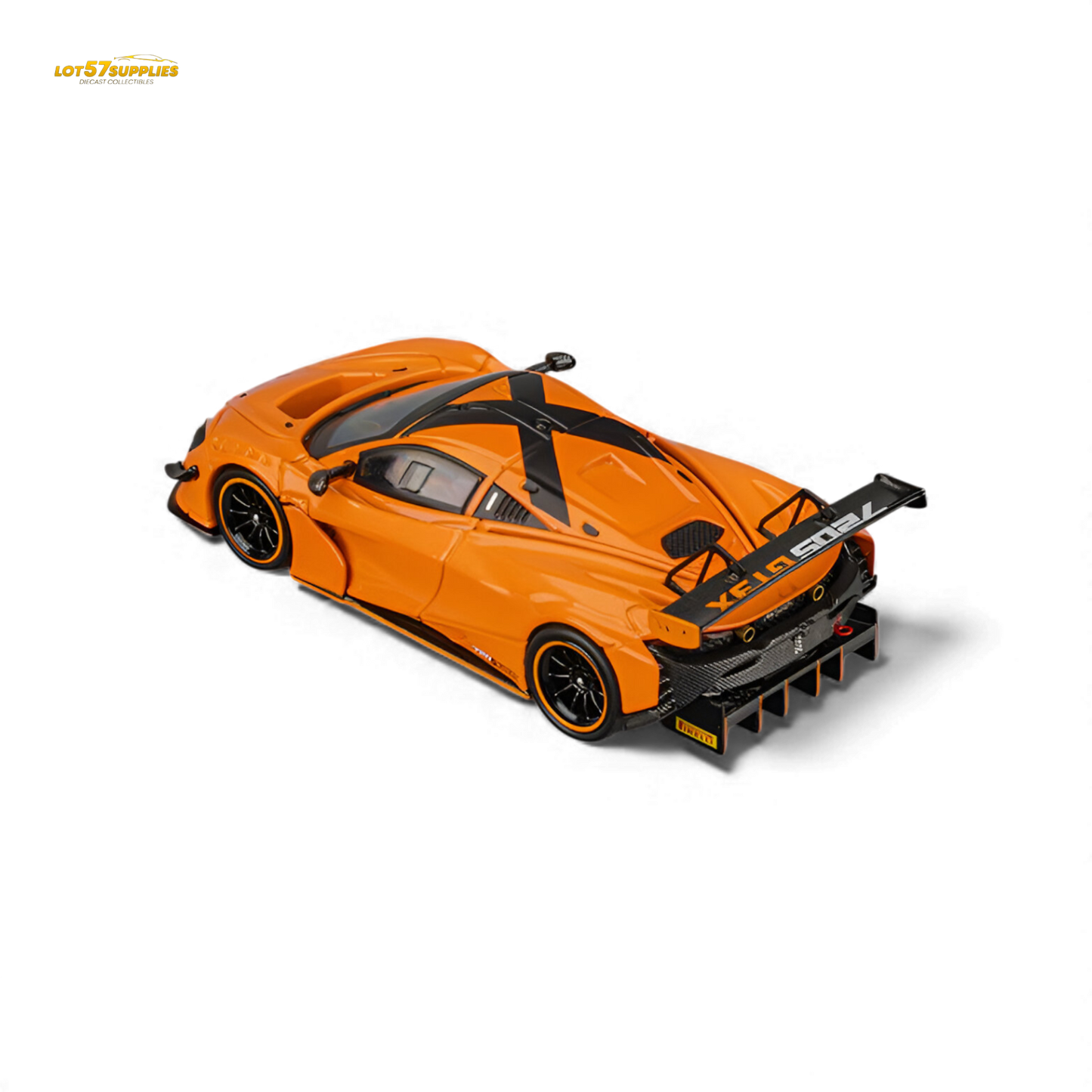 Pre-order CM Model McLaren 720S GT3X diecast car in Papaya Orange, 1:64 scale, detailed collectible from Lot57Supplies Diecast Shop