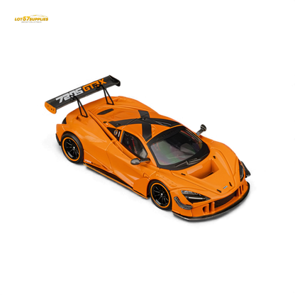 Pre-order McLaren 720S GT3X diecast model in Papaya Orange, 1:64 scale by Lot57Supplies Diecast Shop.