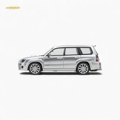 Silver Fiberrun Subaru Forester diecast model in 1:64 scale, detailed miniature from Lot57Supplies Diecast Shop.