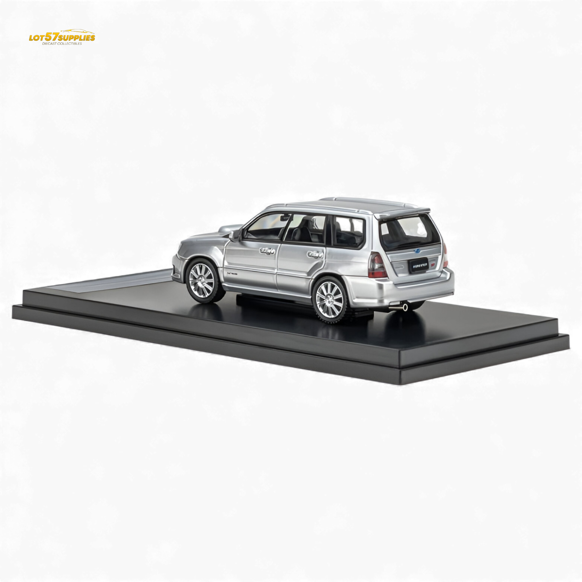 Silver Fiberrun Subaru Forester diecast model in 1:64 scale, detailed miniature vehicle by Lot57Supplies Diecast Shop.