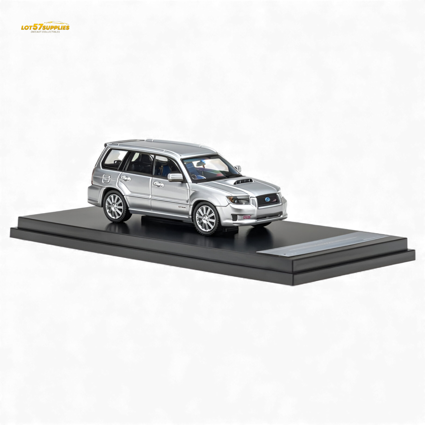 Silver Fiberrun Subaru Forester diecast model in 1:64 scale, detailed miniature vehicle from Lot57Supplies Diecast Shop