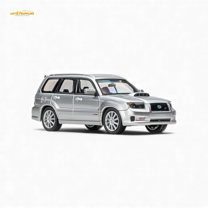 Silver Fiberrun Subaru Forester diecast model in 1:64 scale, detailed miniature vehicle by Lot57Supplies Diecast Shop