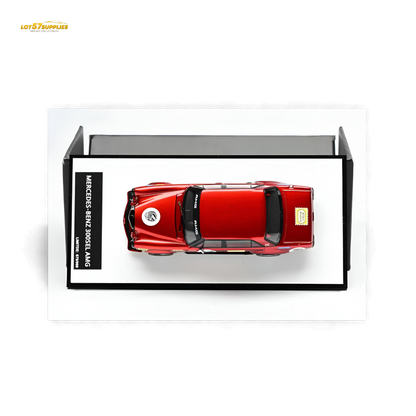Red Mercedes-Benz W205 C63 diecast model in 1:64 scale, featuring the Glory Model Pig Tribute by Lot57Supplies Diecast Shop