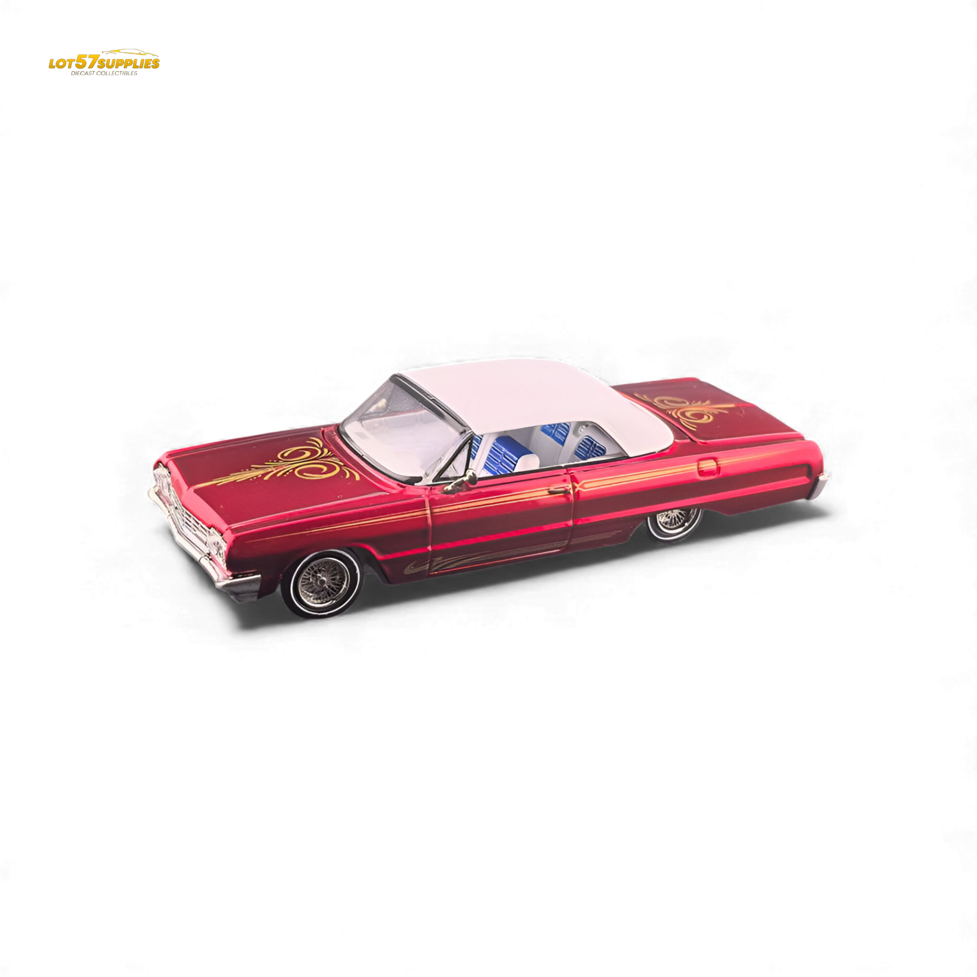 Fine Works64 Chevrolet Impala Transparent Red 1:64 - Evergreen Kings