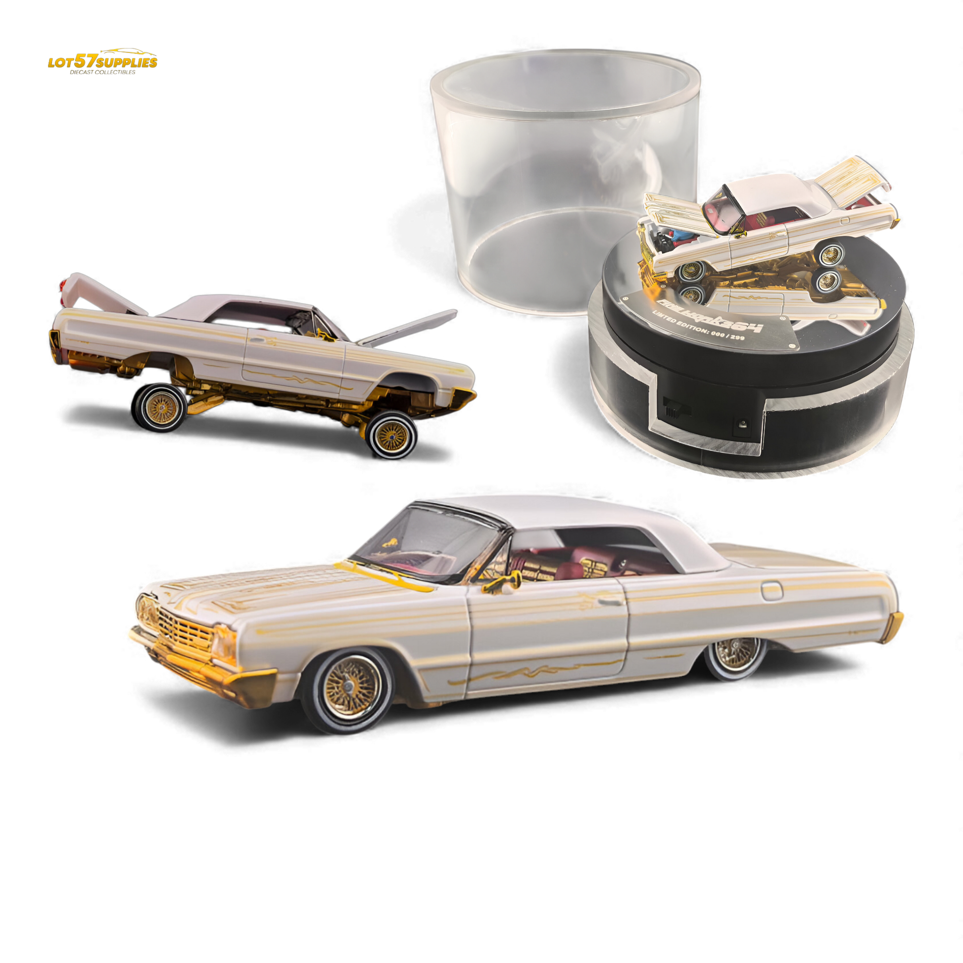 Fine Works64 Chevrolet Impala Metallic Platinum Luxury 1:64 - Evergreen Kings
