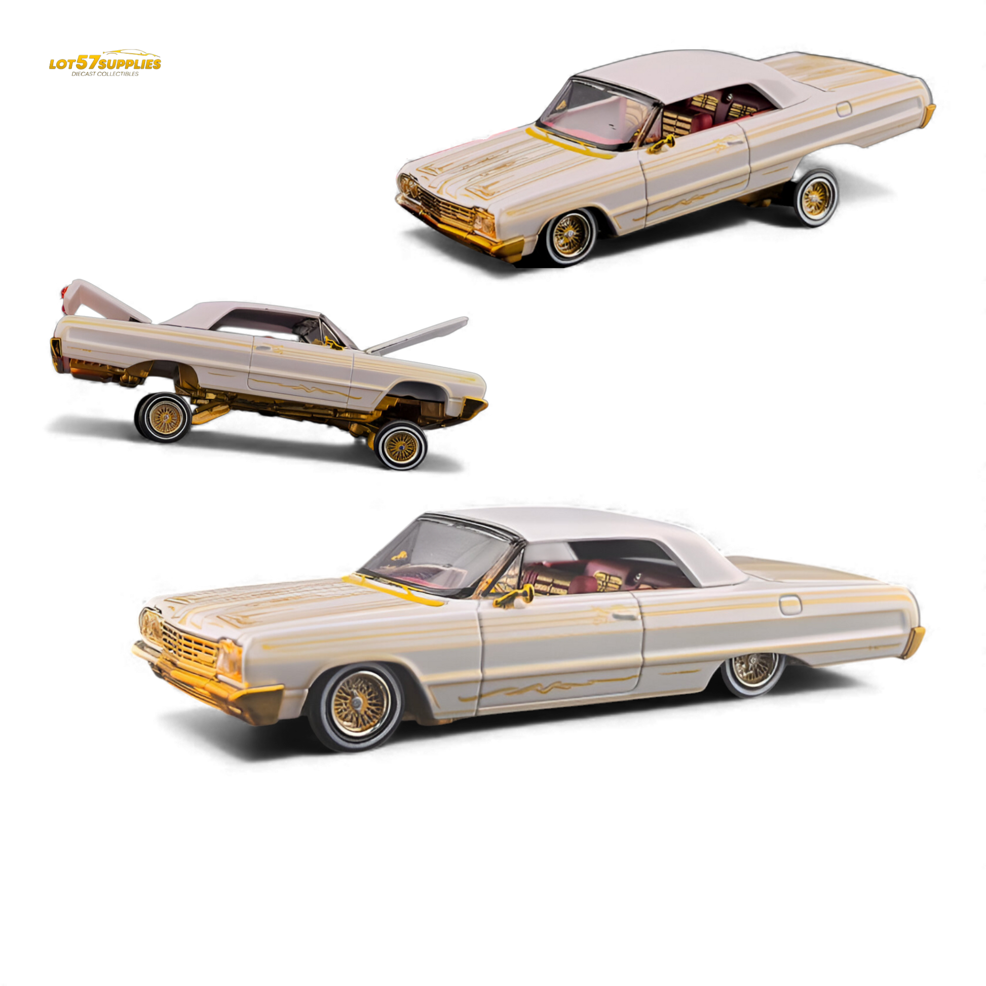 Fine Works64 Chevrolet Impala Metallic Platinum 1:64 - Evergreen Kings