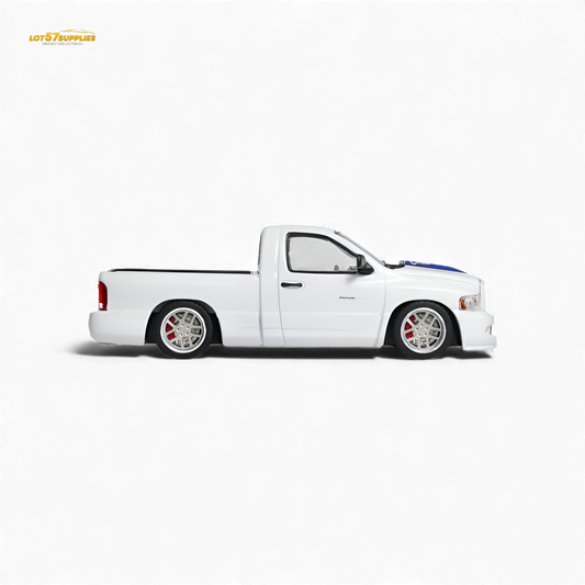 GCD Dodge RAM SRT-10 White Blue Stripe 1:64 - Evergreen Kings