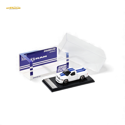 GCD Dodge RAM SRT-10 White Blue Stripe 1:64 - Evergreen Kings