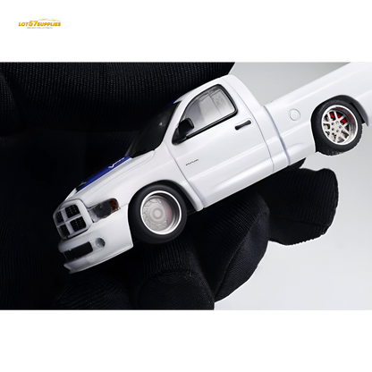 GCD Dodge RAM SRT-10 White Blue Stripe 1:64 - Evergreen Kings