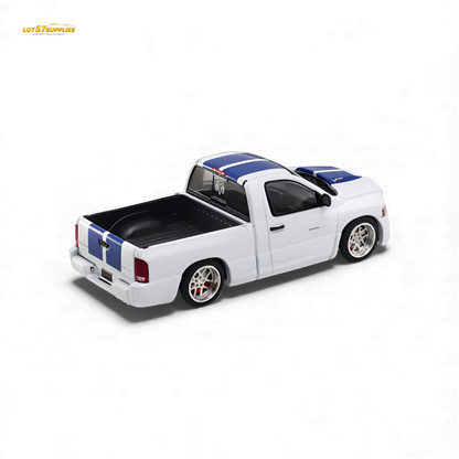 GCD Dodge RAM SRT-10 White Blue Stripe 1:64 - Evergreen Kings