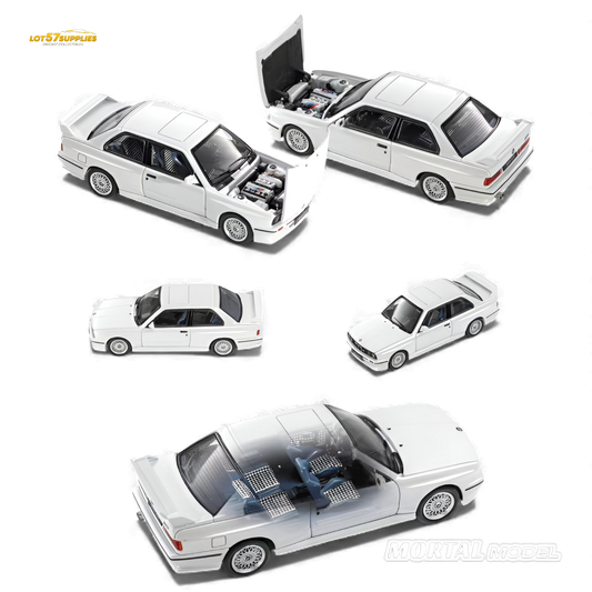 Mortal BMW E30 M3 Sedan Pearl White 1:64 - Evergreen Kings