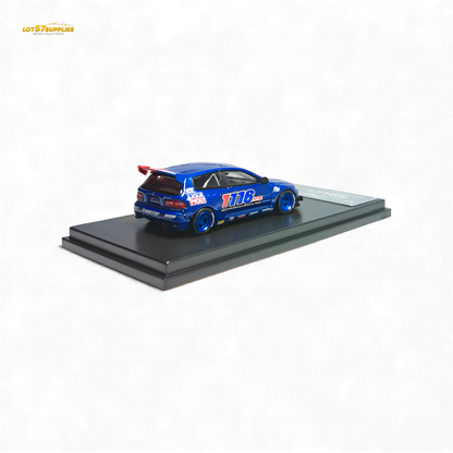 Detailed 1:64 scale Honda Civic EG6 diecast model by Lot57Supplies, showcasing Thailand Special Custom design and vibrant paint.