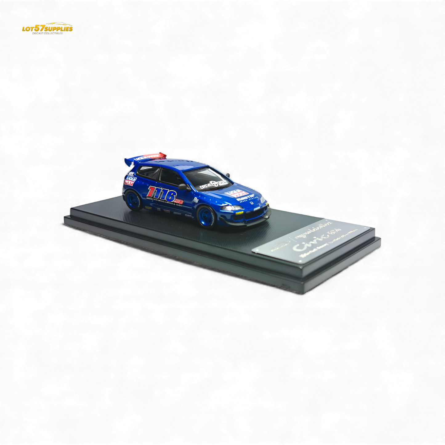 Diecast Honda Civic EG6 Thailand Special 1:64 model by Lot57Supplies Diecast Shop, detailed miniature car with vibrant paint.