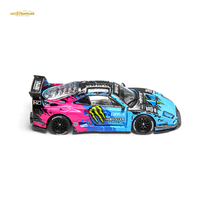 Diecast Ferrari F40 LB-Works Monster Livery model in 1:64 scale, featuring detailed demon king design and vibrant colors.