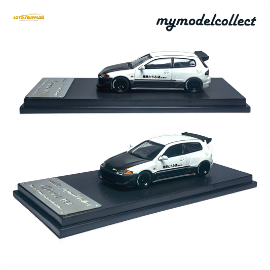 (Pre-Order) MC Civic EG6 Fujiwara Tofu Shop White Carbon 1:64 - Evergreen Kings