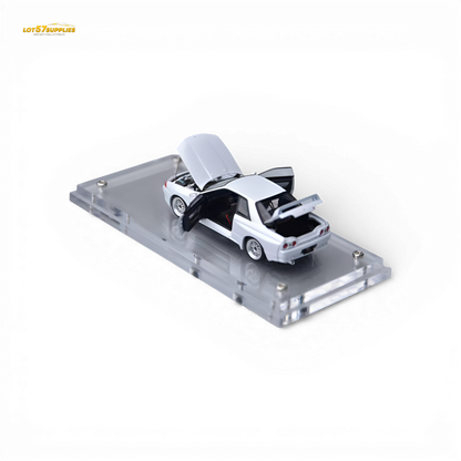 White 1:64 scale Nissan Skyline GT-R R32 Nismo S-Tune diecast model by Lot57Supplies Diecast Shop, detailed view of the collectible car.