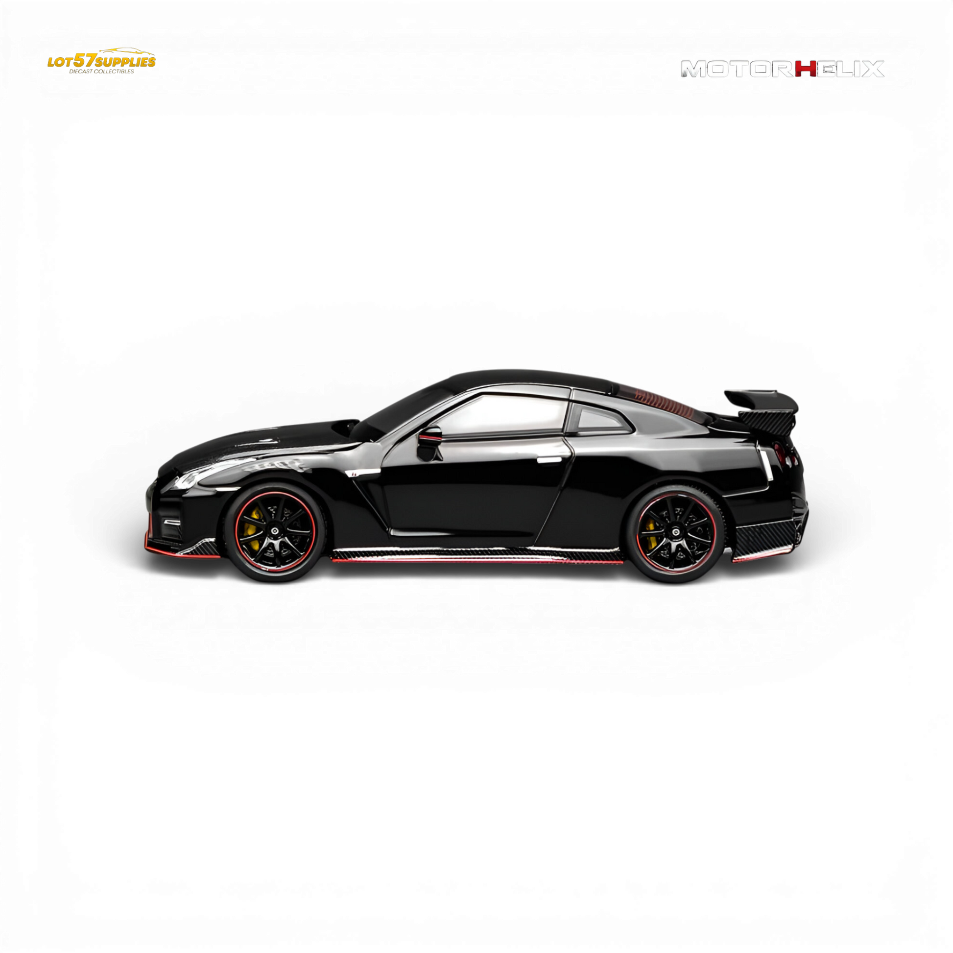 Pre-order Nissan GT-R NISMO R35 diecast model in Meteor Black, 1:64 scale by Lot57Supplies Diecast Shop.