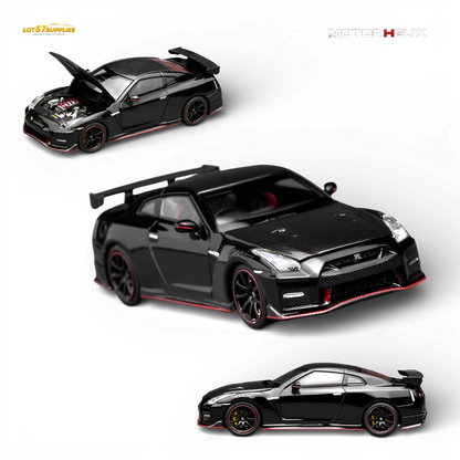 Pre-order diecast Nissan GT-R NISMO R35 2022 in Meteor Black, 1:64 scale by Lot57Supplies Diecast Shop.
