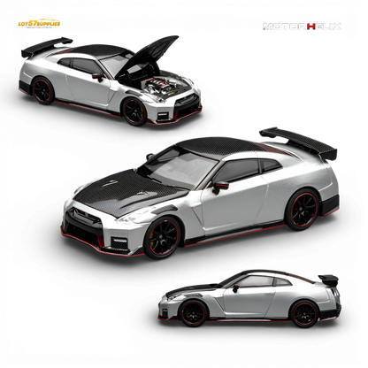 Pre-order Nissan GT-R NISMO R35 diecast model by Lot57Supplies, detailed 1:64 scale Nissan car for collectors.