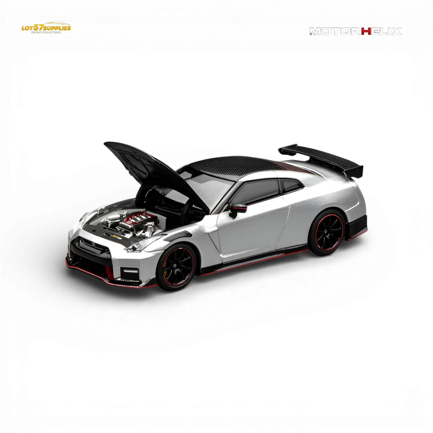 Pre-order Nissan GT-R NISMO R35 diecast model by Lot57Supplies, detailed 1:64 scale Nissan car for collectors.
