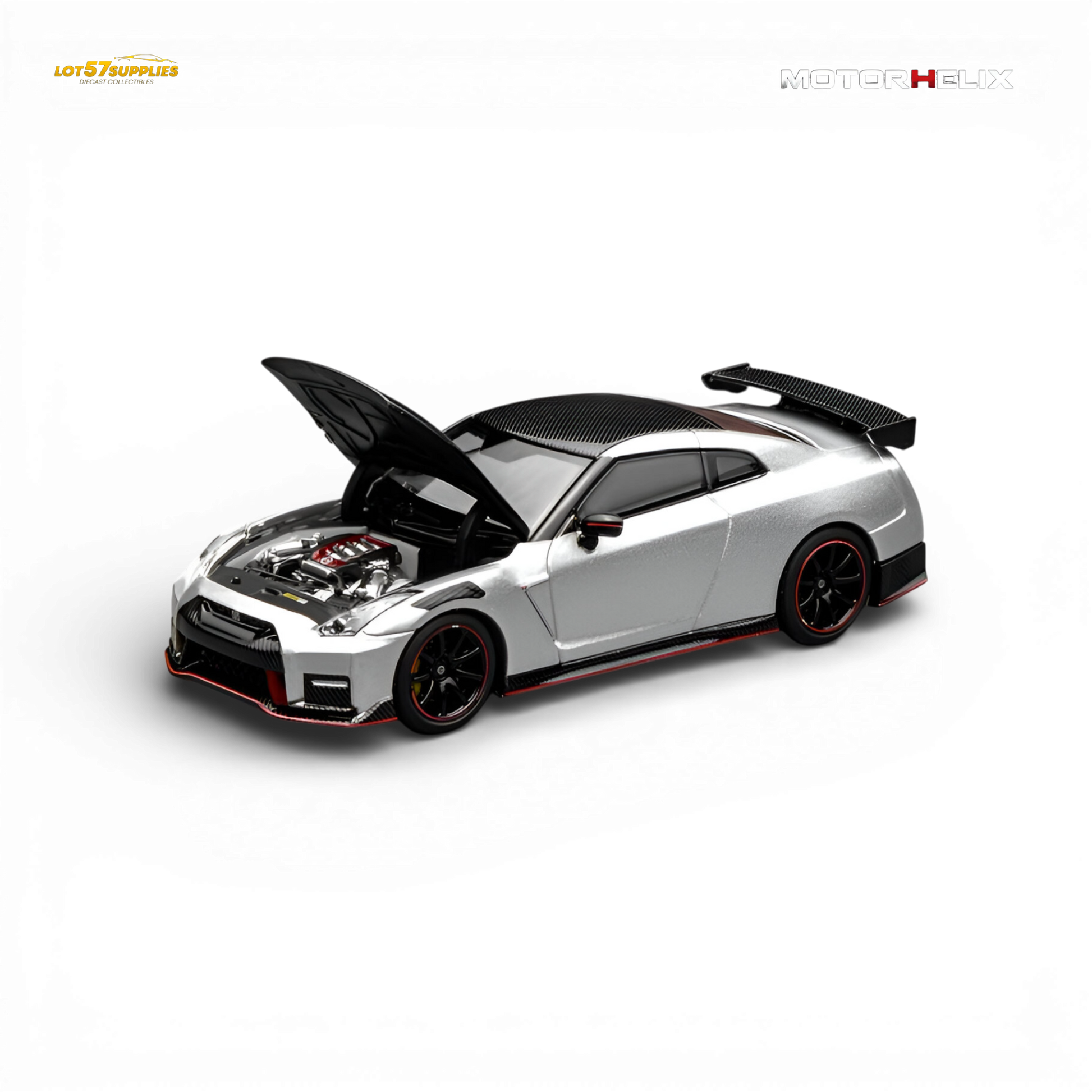 Pre-order Nissan GT-R NISMO R35 diecast model by Lot57Supplies, detailed 1:64 scale Nissan car for collectors.