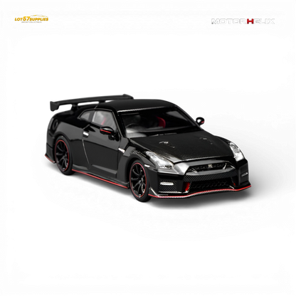 Pre-order diecast model of Nissan GT-R NISMO R35 2022 in Meteor Black, 1:64 scale from Lot57Supplies Diecast Shop.