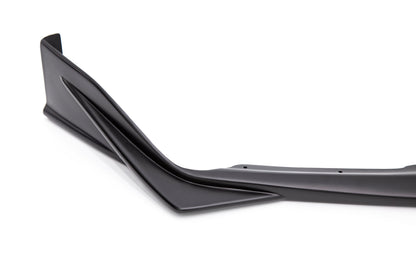 OLM S208 Style Matte Black Front Lip for 2015-2021 Subaru WRX STI, showcasing the sleek aerodynamic design and fitment.