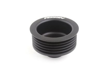 Black Perrin alternator pulley for 2022-2025 Subaru WRX FA/FB, JDMuscle branded, shown on a vehicle engine.