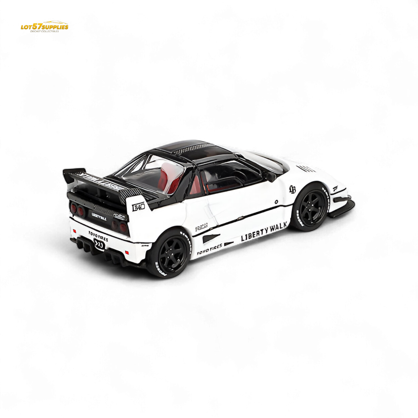 White Mini-GT Mazda AZ-1 Liberty Walk LB40 diecast model car, 1:64 scale, detailed miniature from Lot57Supplies Diecast Shop