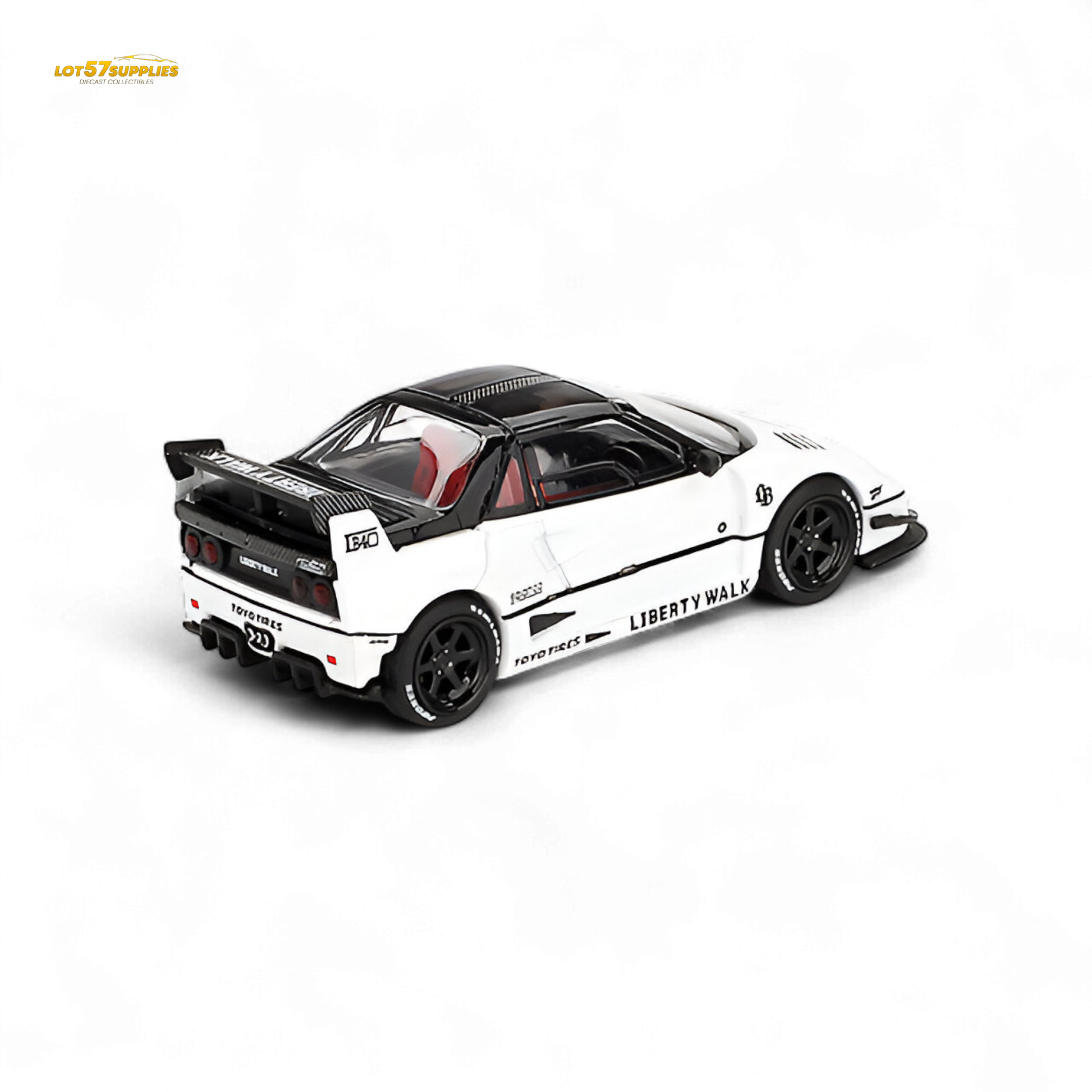 White Mini-GT Mazda AZ-1 Liberty Walk LB40 diecast model car, 1:64 scale, detailed miniature from Lot57Supplies Diecast Shop