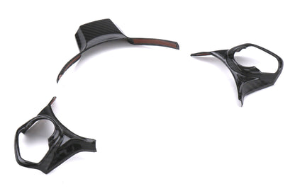 OLM LE dry carbon fiber steering wheel trim for Subaru BRZ and Toyota GR86