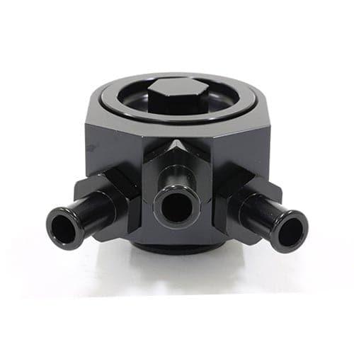 BLOX Racing air oil separator unit for Subaru WRX 02-07 and STI 04-21, showing the compact AOS device with hoses and fittings.