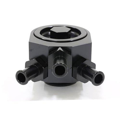 BLOX Racing air oil separator unit for Subaru WRX 02-07 and STI 04-21, showing the compact AOS device with hoses and fittings.