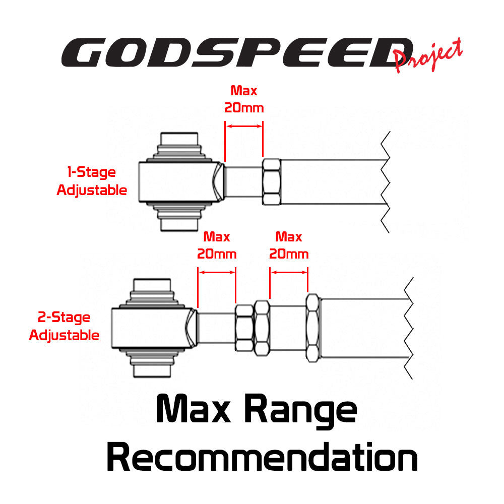 Godspeed Honda Civic (EM/ES) 2001-05/Civic Hatchback (EP3) 2002-05 Gen2 Adjustable Rear Lower Control Arms Red - Evergreen Kings