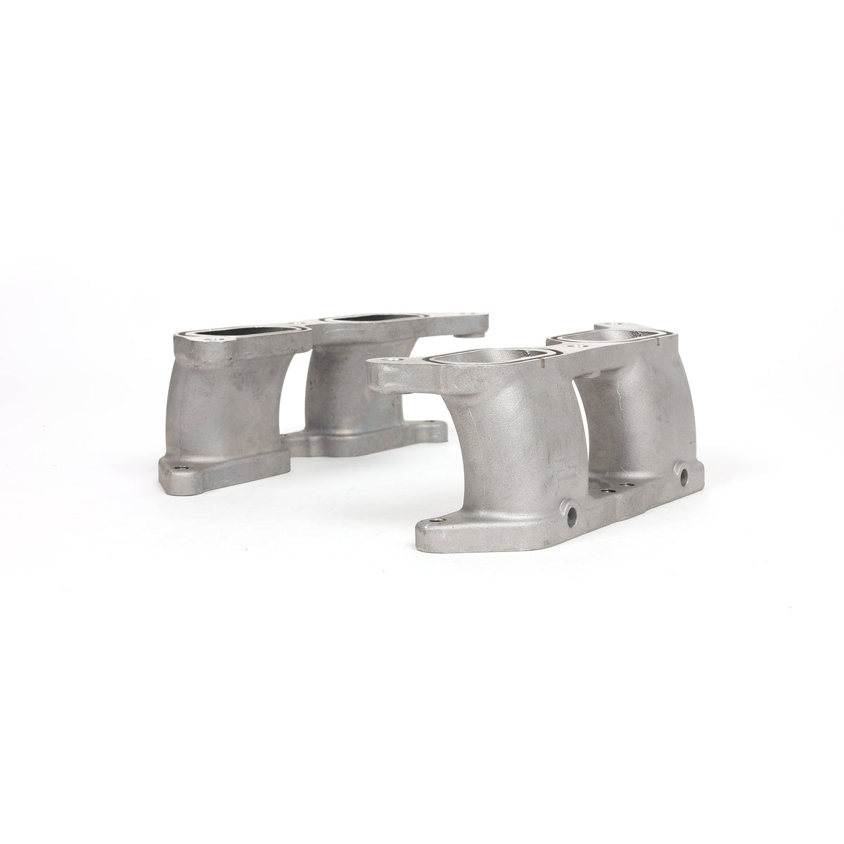 BLOX Racing aluminum one-piece TGV delete kit for 2015-2021 Subaru WRX FA20DIT intake manifold, shown installed on engine.
