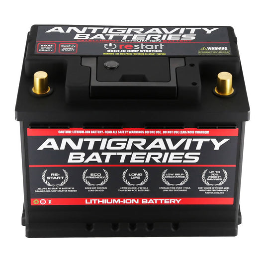 MeLe Design Firm Antigravity H5 Group-47 lithium car battery with compact design, positive and negative terminals visible.