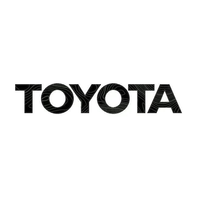 Army green Toyota Topo front grille emblem kit for Land Cruiser 2024+ and FJ Cruiser 2007-2014, shown on rear tailgate.