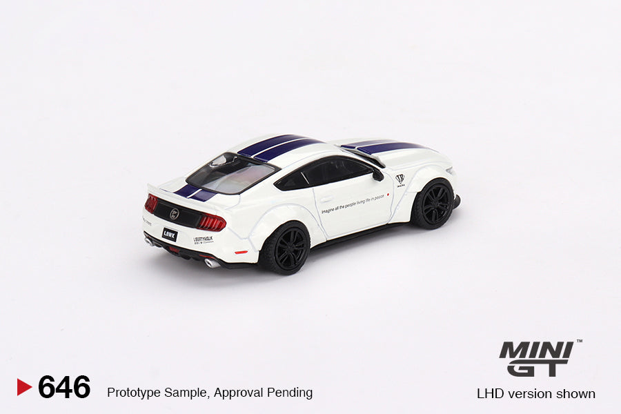 Mini-GT Ford Mustang GT LB-Works White 1:64 - Evergreen Kings