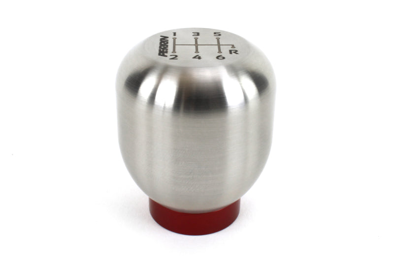 Large brushed stainless steel PERRIN shift knob for Honda Civic 6-speed 2016+ from JDMuscle, featuring a durable, sleek design.