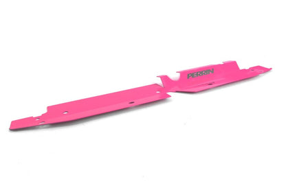 Hyper pink Perrin radiator shroud for 2008-2014 Subaru STI and WRX, designed by JDMuscle, with visible sleek, vibrant finish.