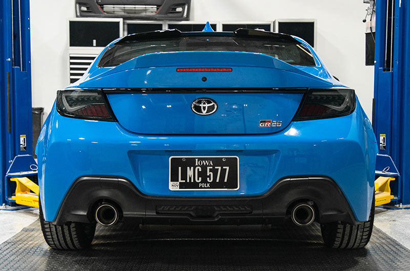 OLM Scythe LED tail lights in smoke and white for 2022+ Subaru BRZ and Toyota GR86