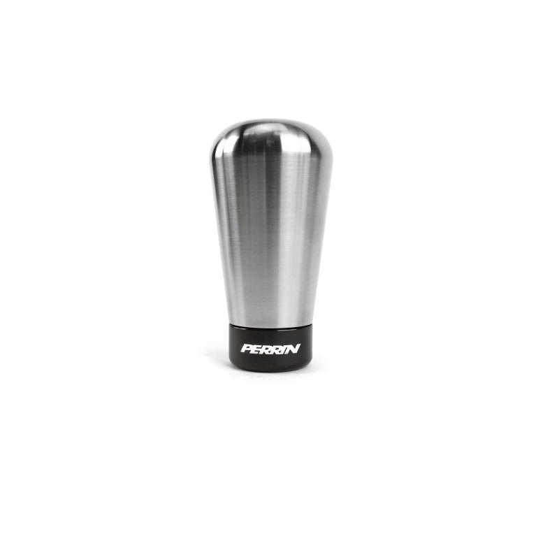 JDMuscle Perrin STI tapered shift knob for 04-21 Subaru STI, featuring a sleek black finish and ergonomic design.