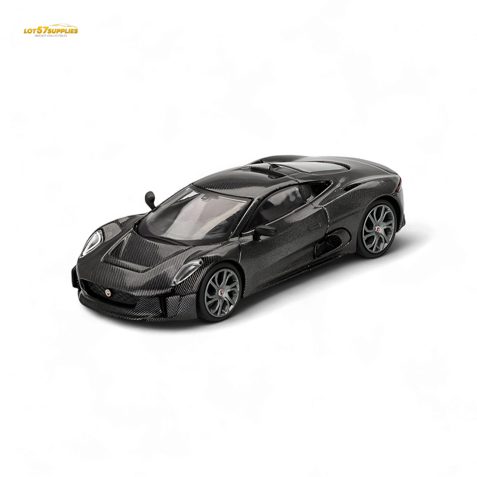 Mini-GT Jaguar C-X75 Test Car Carbon Fiber 1:64 - Evergreen Kings